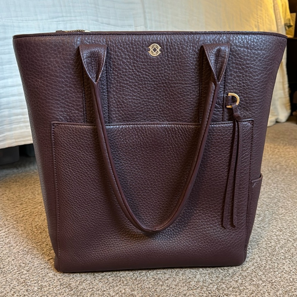 Dagne Dover Charlie Tote - Genuine Oxblood red leather, perfect work bag